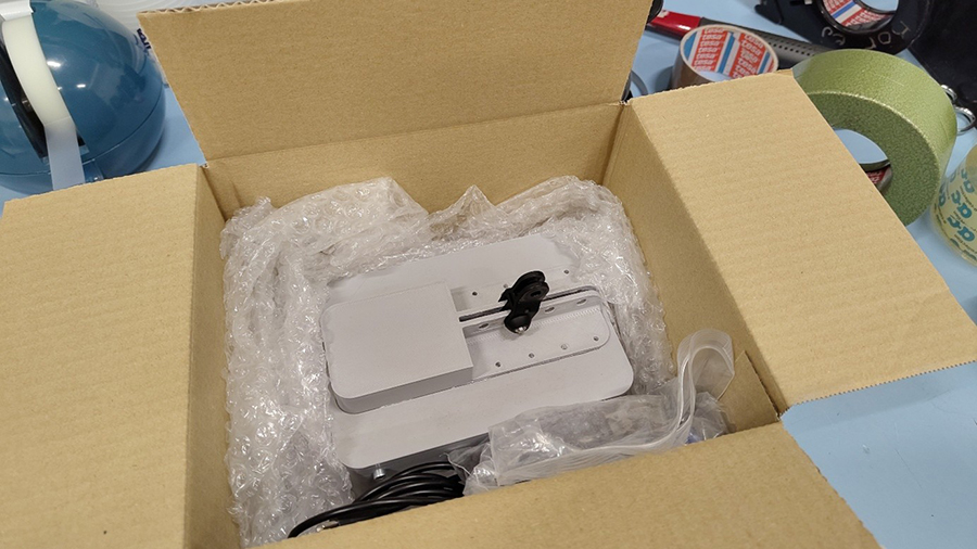 First logger for delivery is being packed.